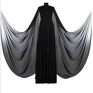 Black gown with Swarovski Crystal embroidery